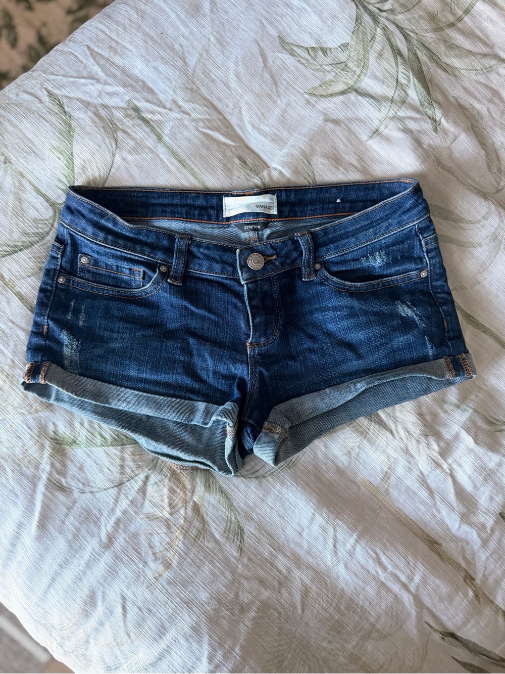 Dark Blue Denim Cuffed Women's Shorts
